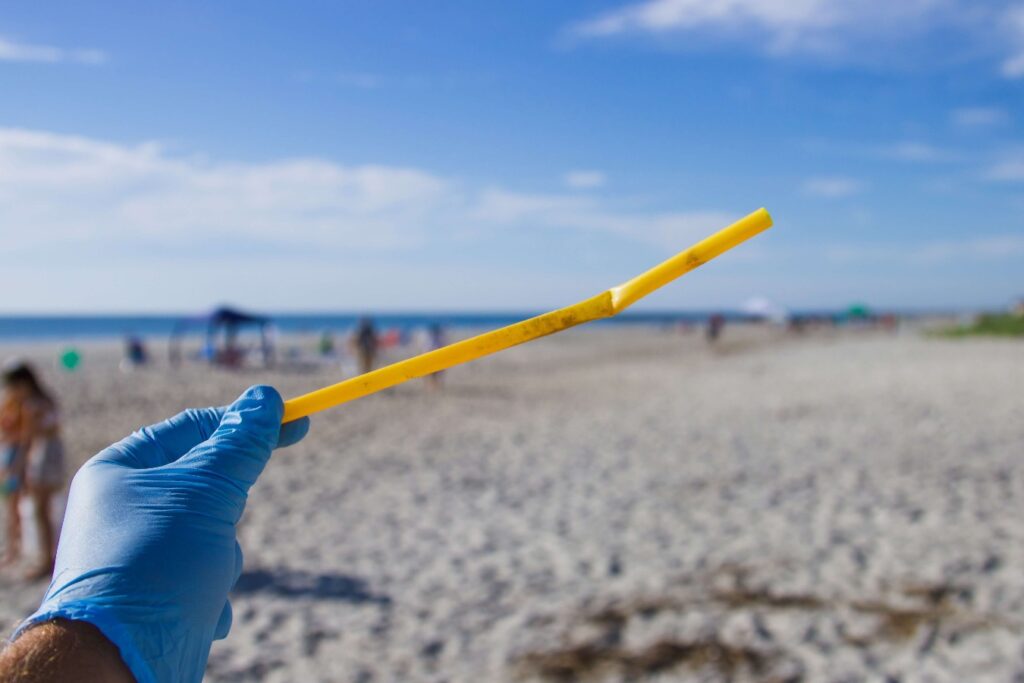 Straw found on beach