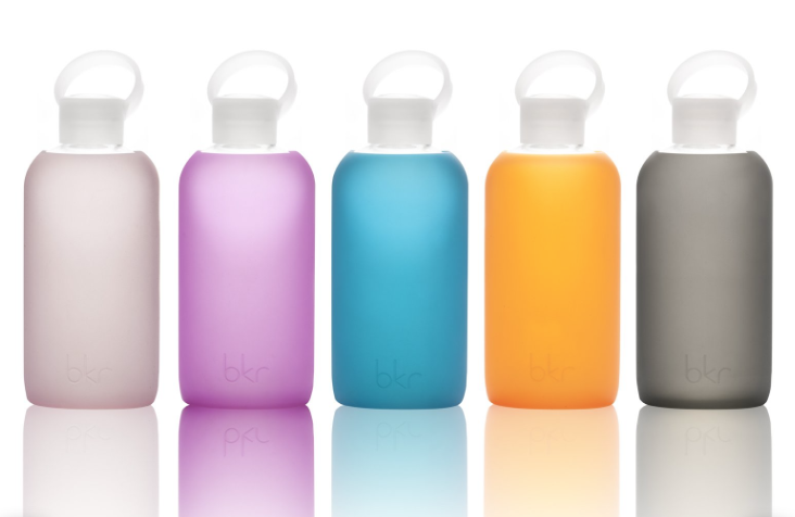 Five bkr glass water bottles